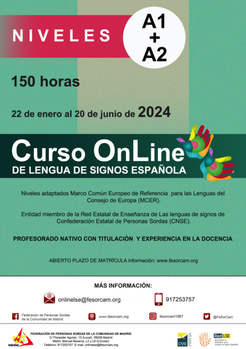 Cursos Online de Lengua de Signos Española Niveles A1+A2 / 2024